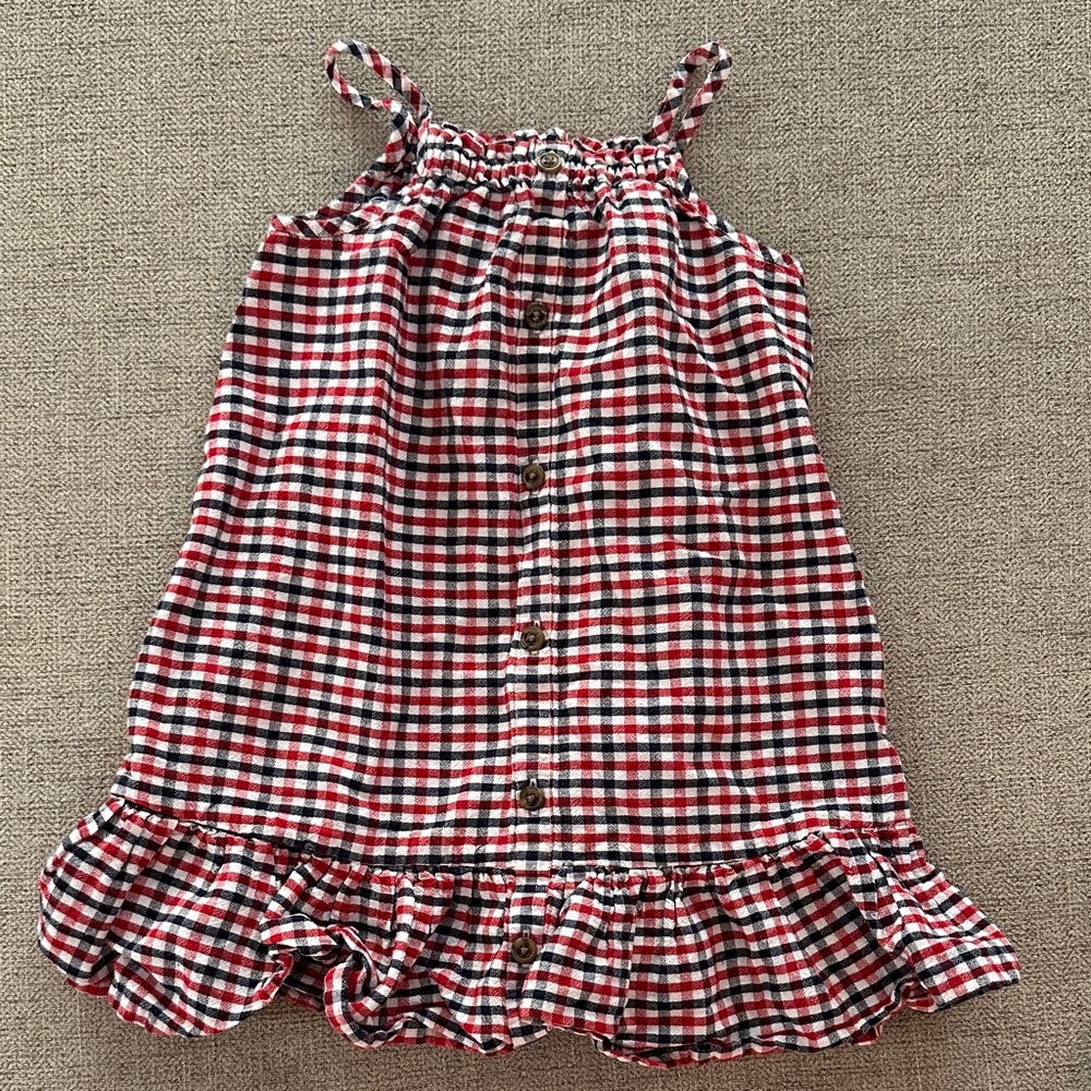 Old Navy Red and Black Checkered Kids Casual Dress